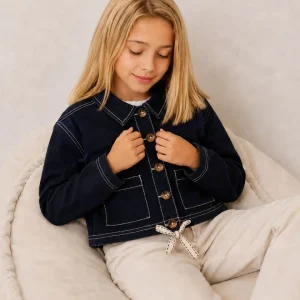 Chaqueta niña marino botones