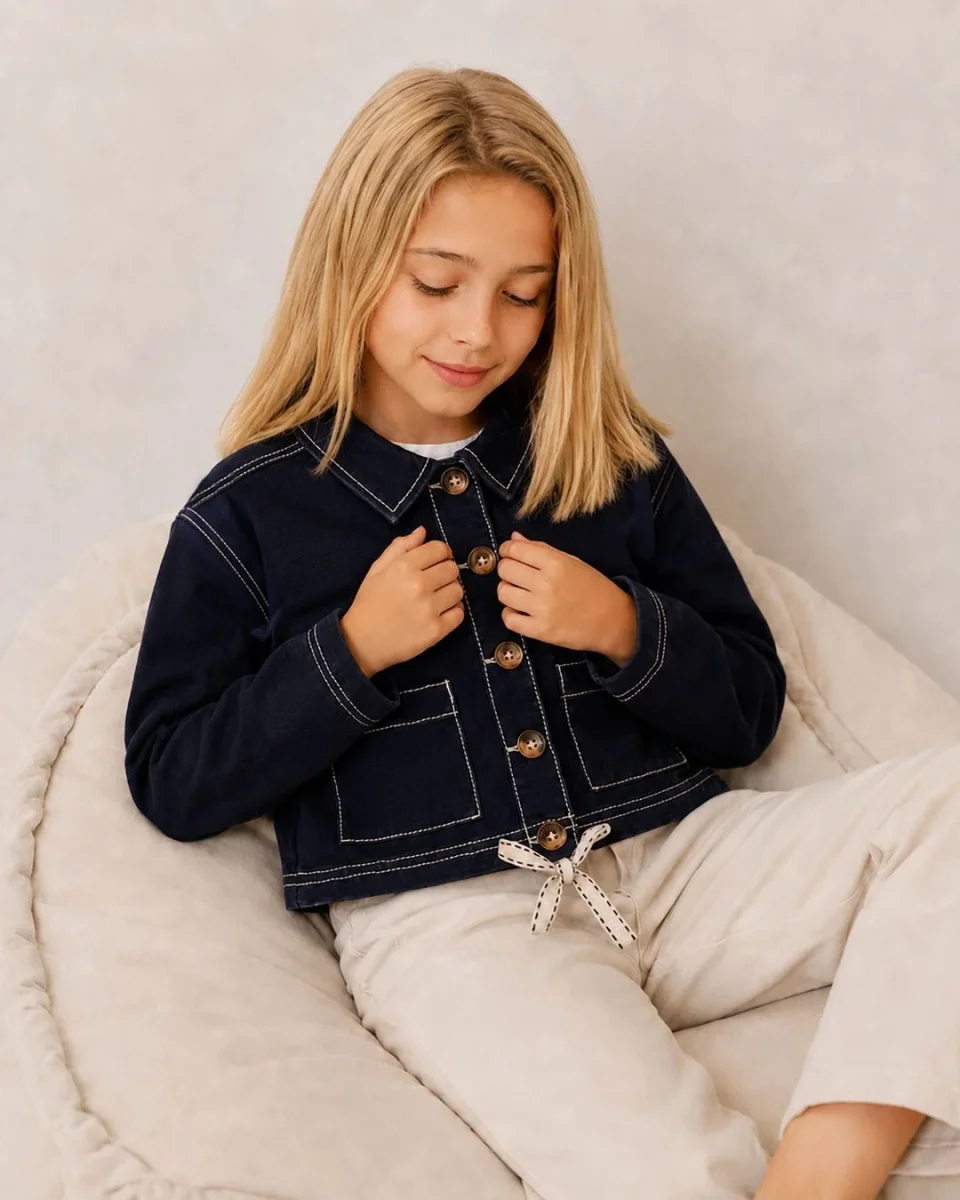 Chaqueta niña marino botones - Imagen 2