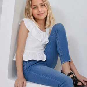 Blusa niña blanca con volante
