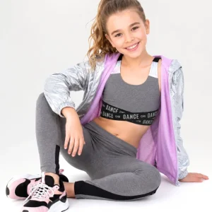 Top deportivo niña gris elástico