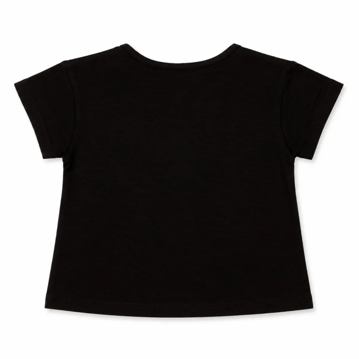 Camiseta niña negra con bolsillo margarita - Imagen 6