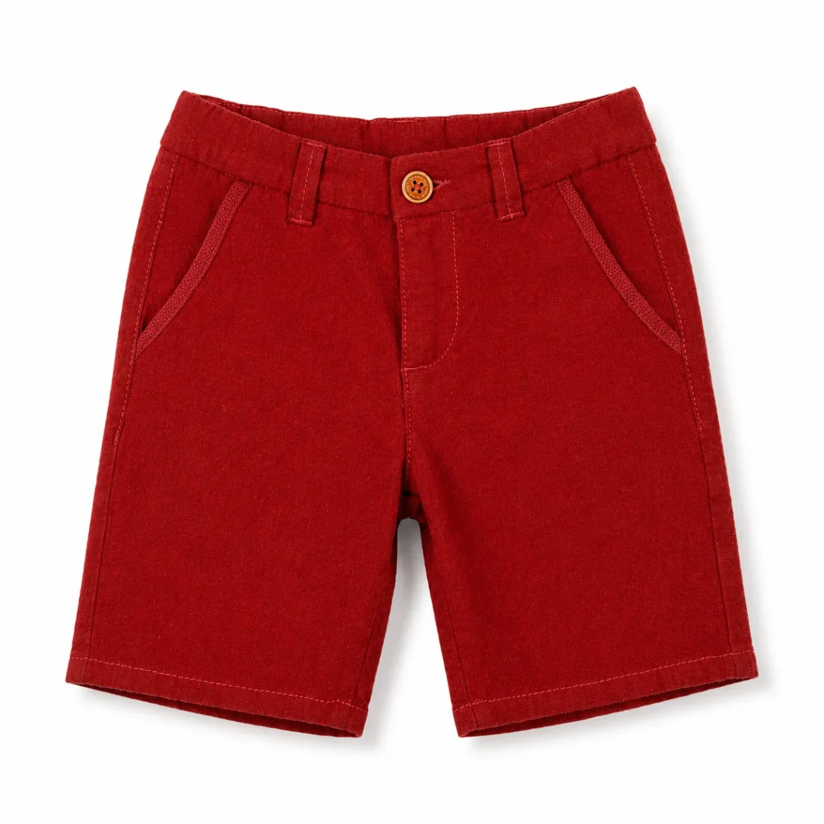 Bermuda niño roja con bolsillos - Imagen 2