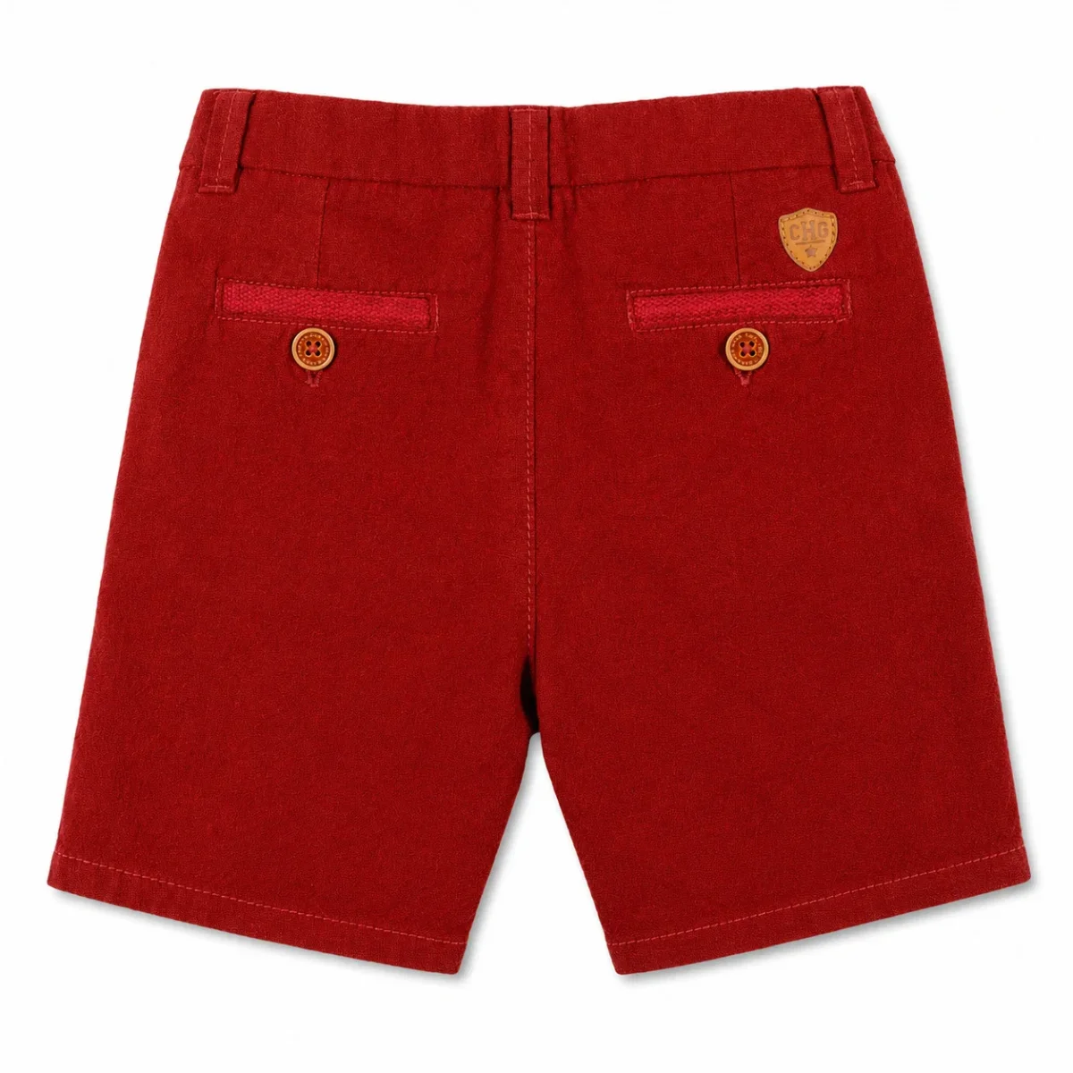 Bermuda niño roja con bolsillos - Imagen 6