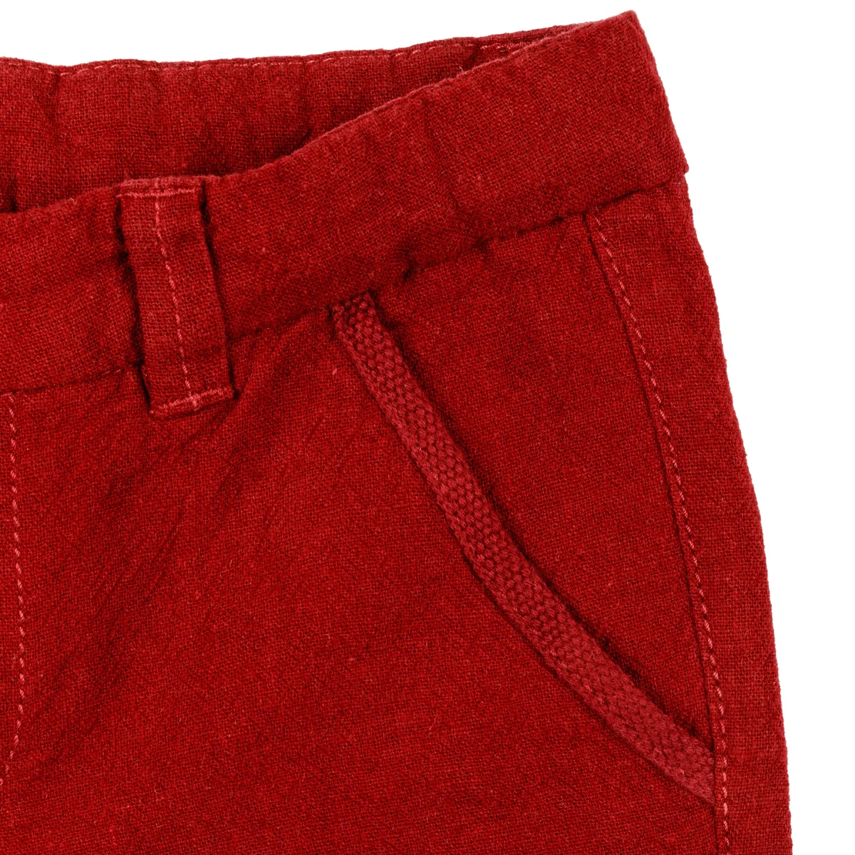 Bermuda niño roja con bolsillos - Imagen 5