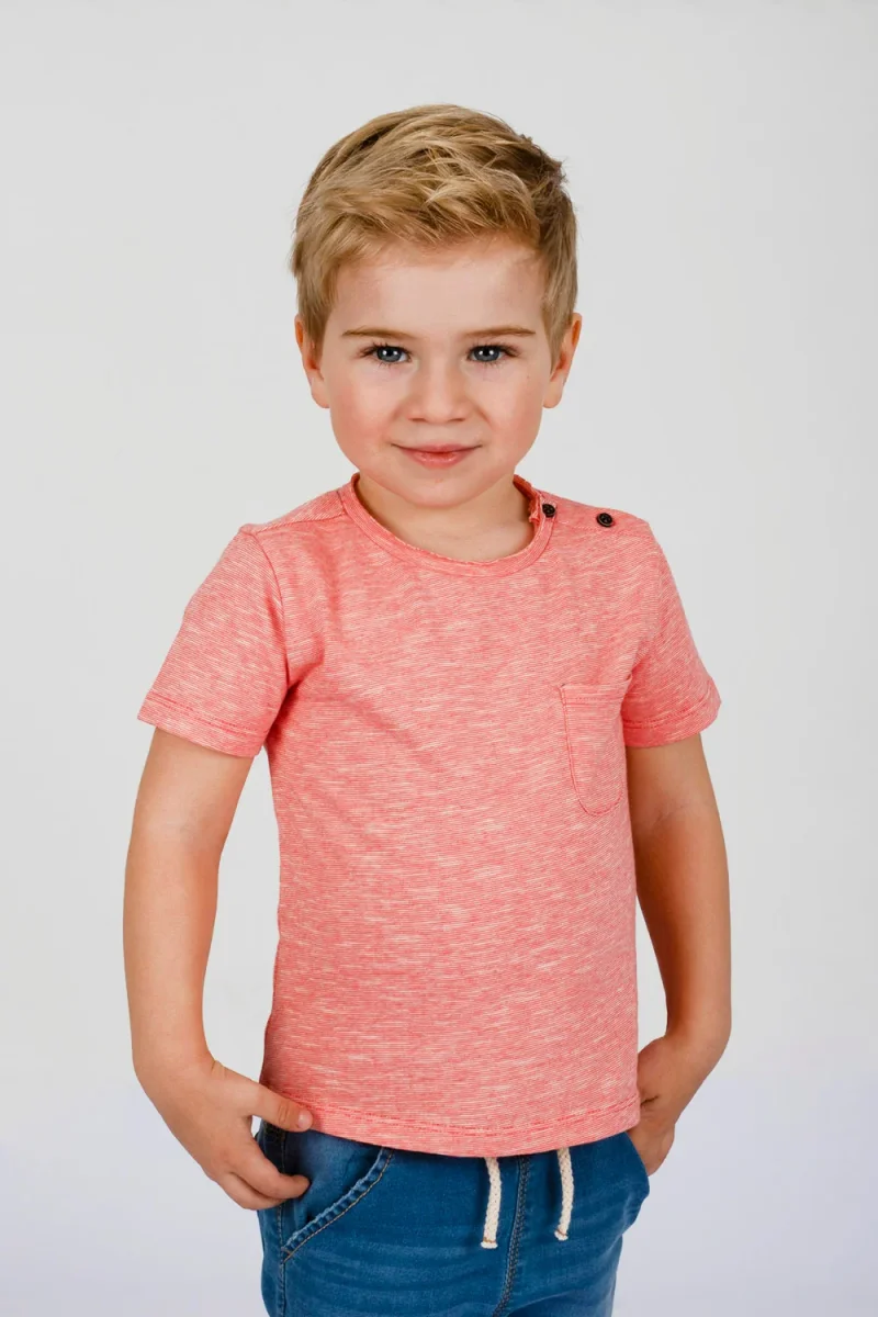 Camiseta de bebé niño coral bolsillo lateral - Imagen 5