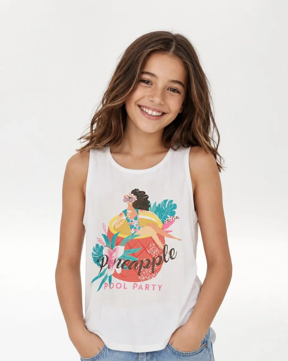 Camiseta niña tirantes piña - Imagen 2
