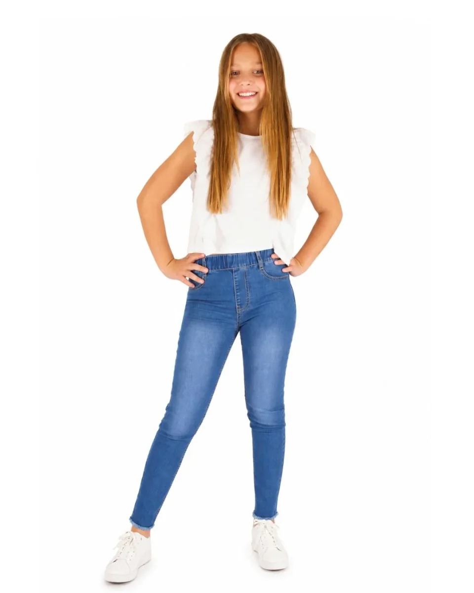 Pantalón vaquero de niña azul - Imagen 2