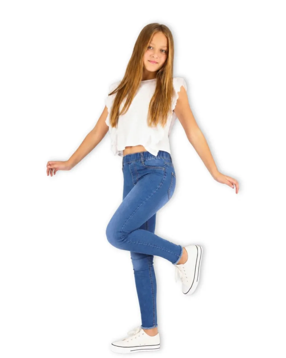 Pantalón vaquero de niña azul - Imagen 4