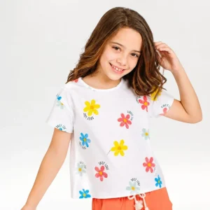 Camiseta niña flores colores