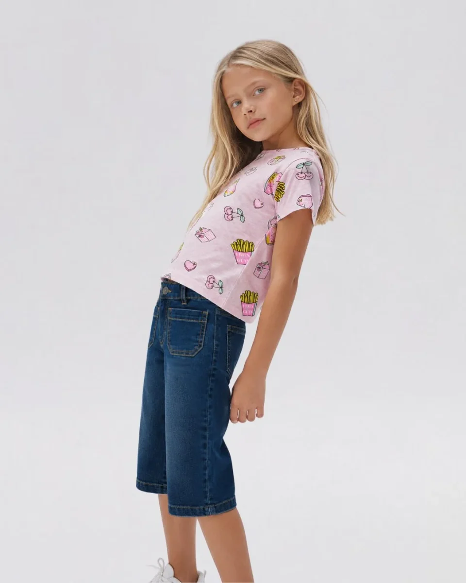 Camiseta niña rosa fast food - Imagen 5