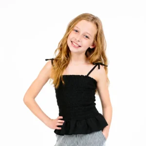 Camiseta de tirantes niña negra