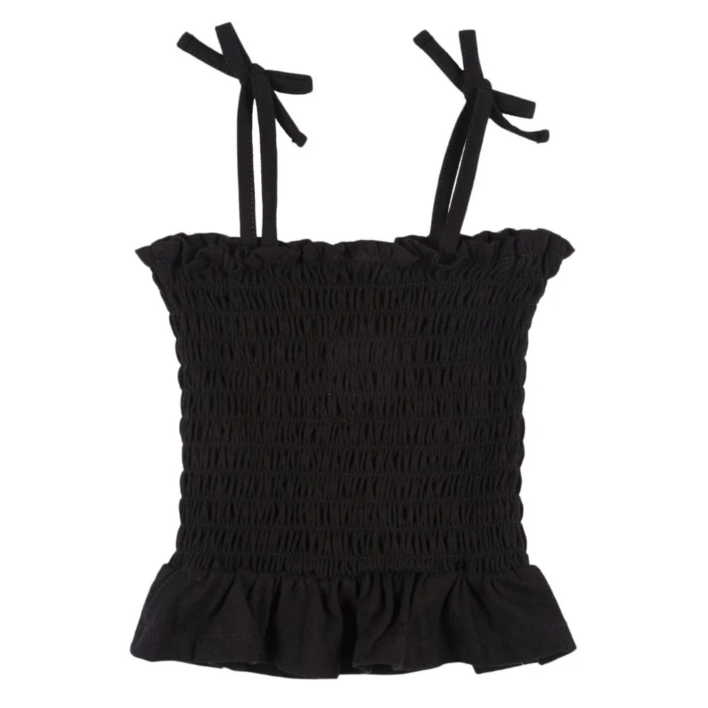 Camiseta de tirantes niña negra - Imagen 4