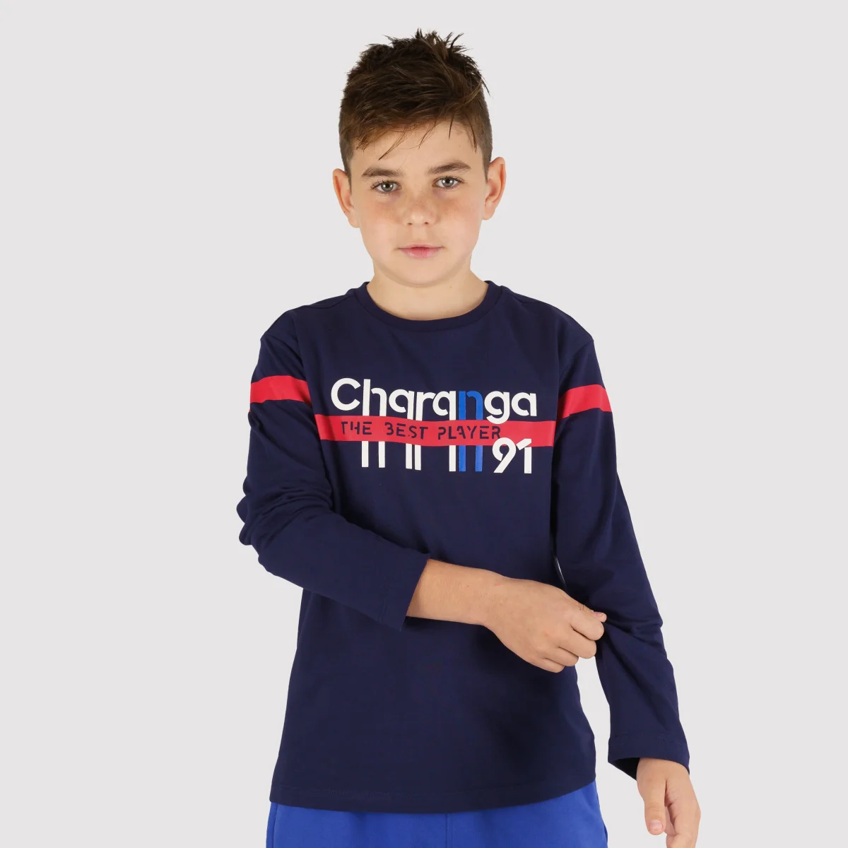 Camiseta manga larga azul marino - Imagen 2