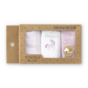 Pack 3 braguitas niña unicornio
