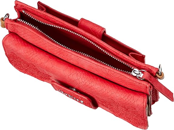 DESIGUAL – Bolso Monedero Desigual Mujer Hela Carmen Rojo 20SAYP54 Bandolera Mini - Imagen 8