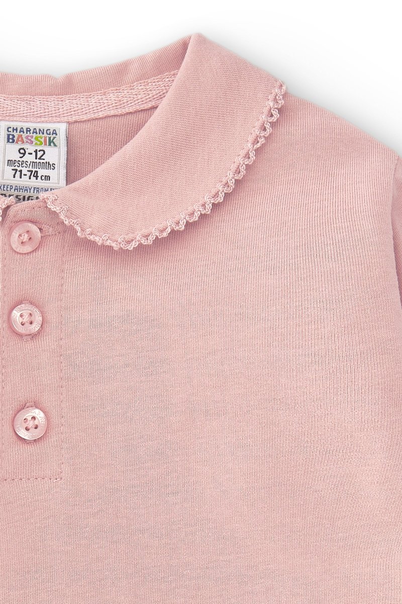 Polo de bebé niña rosa algodón - Imagen 3
