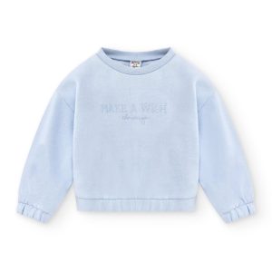 Sudadera de niña celeste Wish | Sin capucha