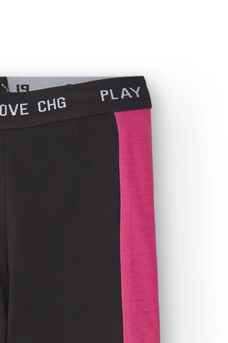 Legging de niña negro y rosa CHG | Cintura elástica - Imagen 3