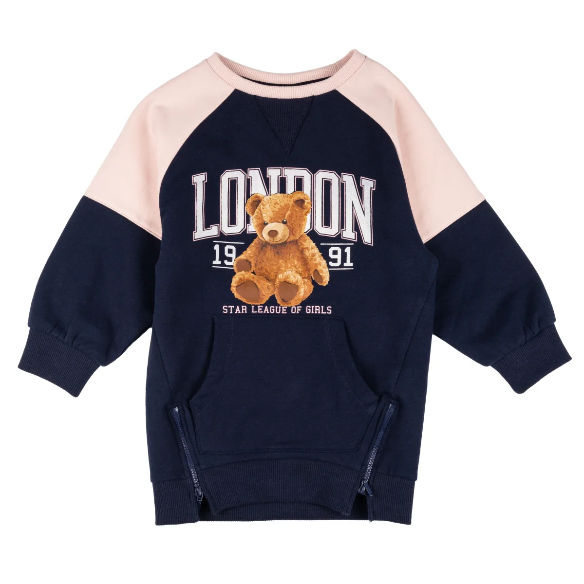 Vestido con oso de niña azul marino London - Imagen 4