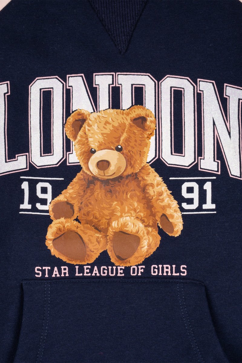 Vestido con oso de niña azul marino London - Imagen 6