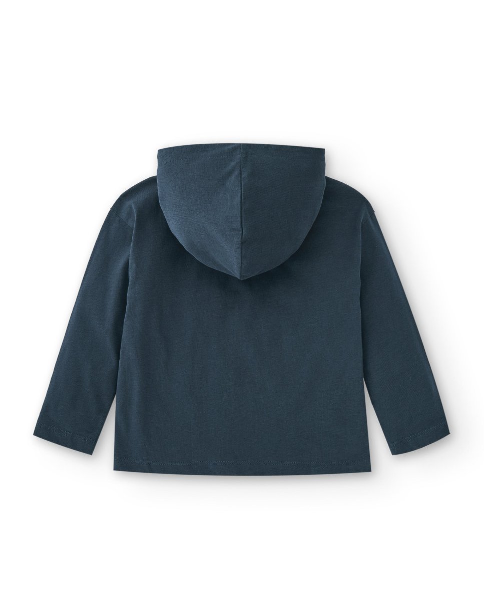 Camiseta de niño azul con capucha - Imagen 4