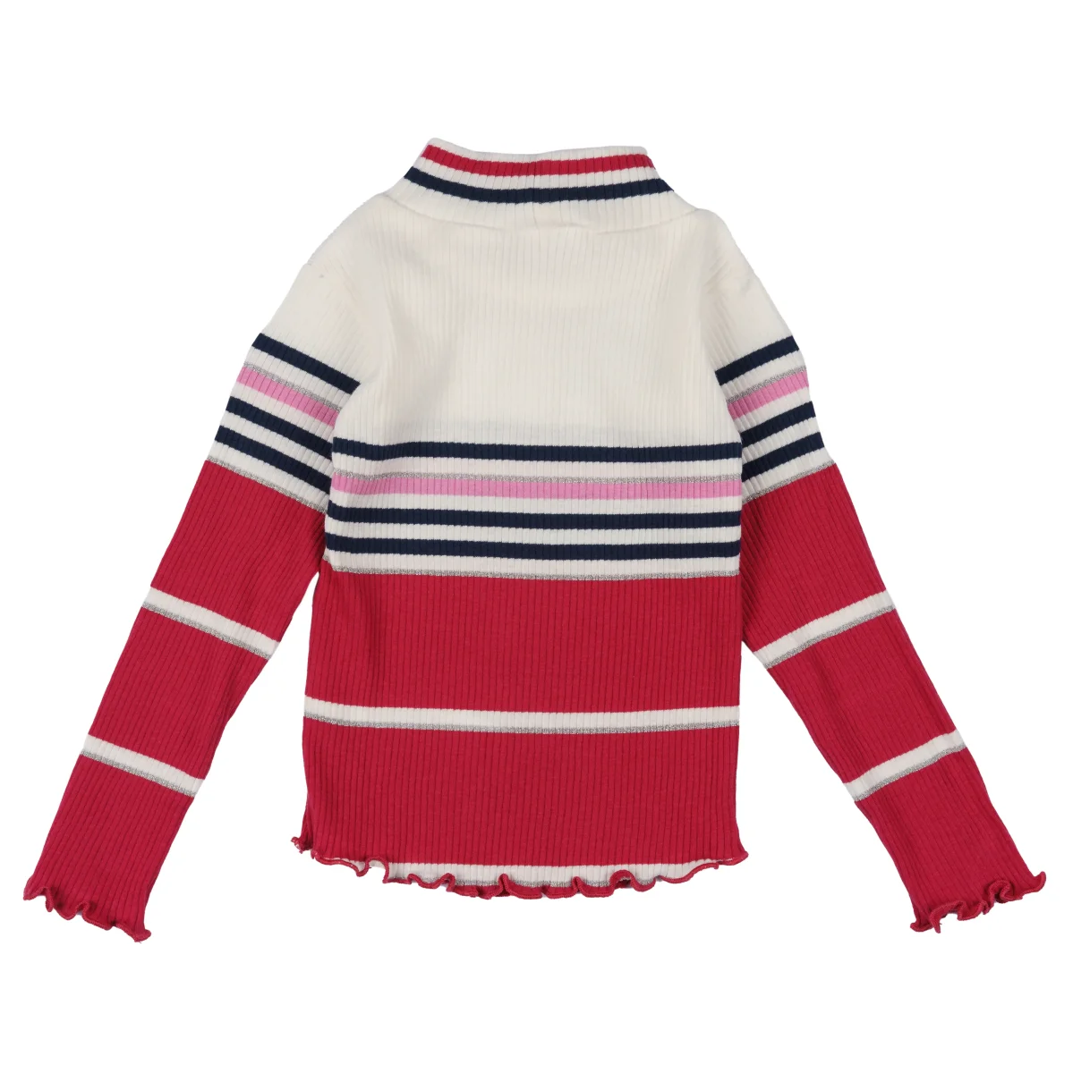 Camiseta manga larga de niña rayas multicolor - Imagen 4