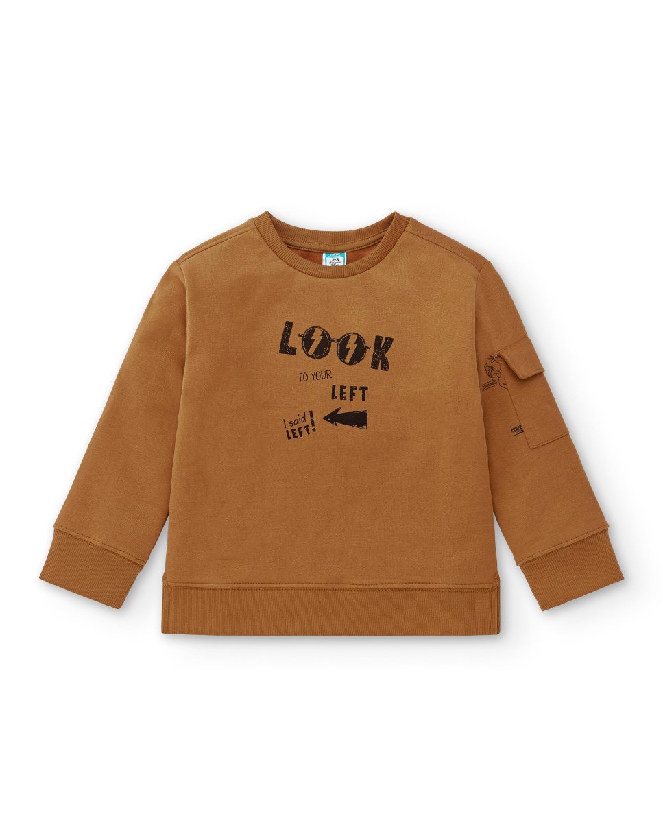 Sudadera de niño marrón Look - Imagen 3
