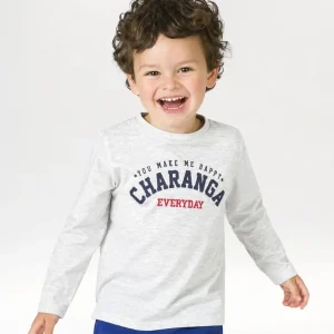Camiseta bebé niño gris manga larga