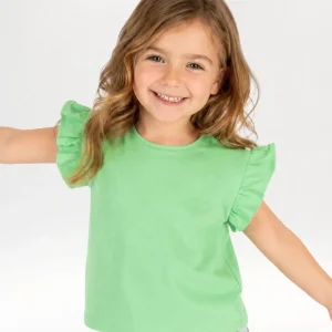 Camiseta bebé niña verde volantes