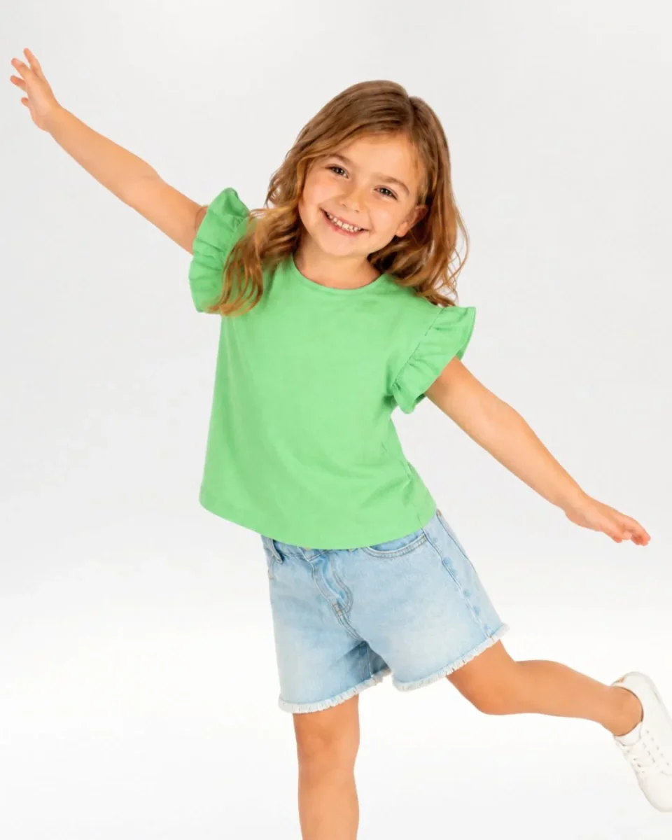 Camiseta bebé niña verde volantes - Imagen 4