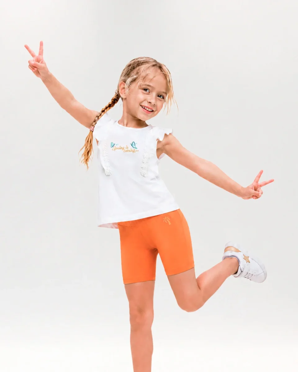 Short niña naranja deportivo - Imagen 2