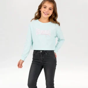 Camiseta niña aguamarina manga larga