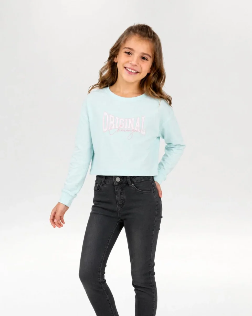 Camiseta niña aguamarina manga larga - Imagen 2