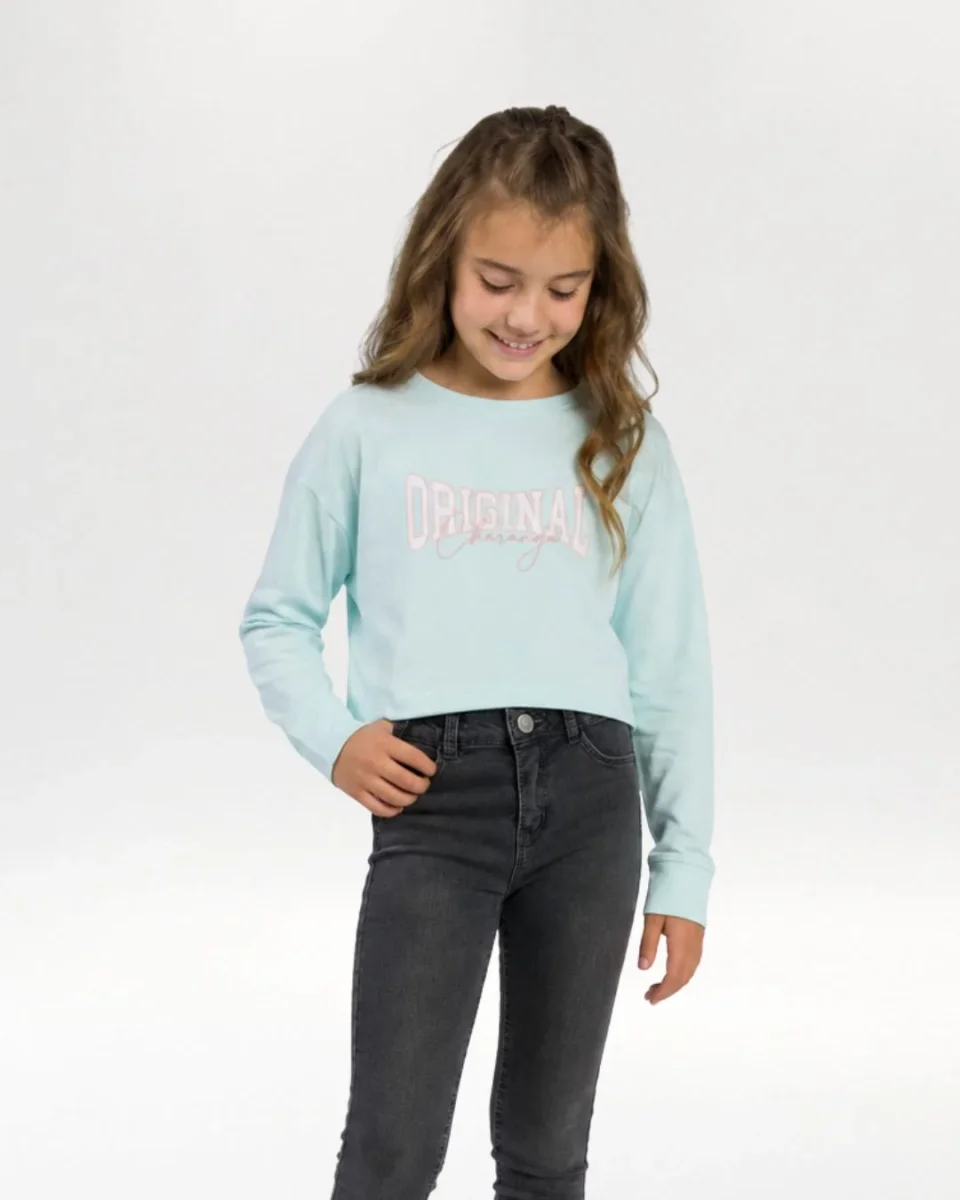 Camiseta niña aguamarina manga larga - Imagen 4