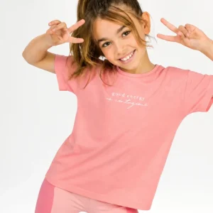 Camiseta de niña coral manga corta