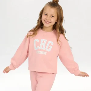 Sudadera de niña rosa | Cuello redondo CHG