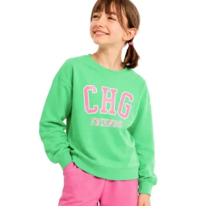 Sudadera de niña verde | Cuello redondo CHG