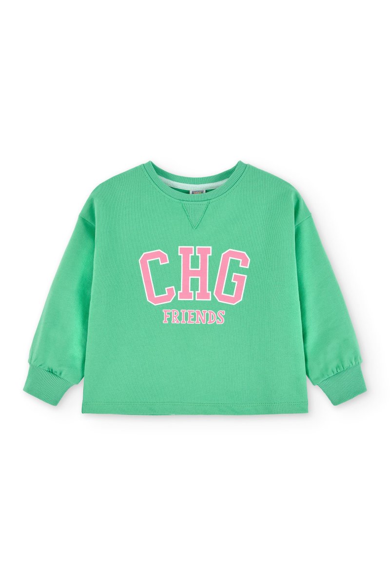 Sudadera de niña verde | Cuello redondo CHG - Imagen 3
