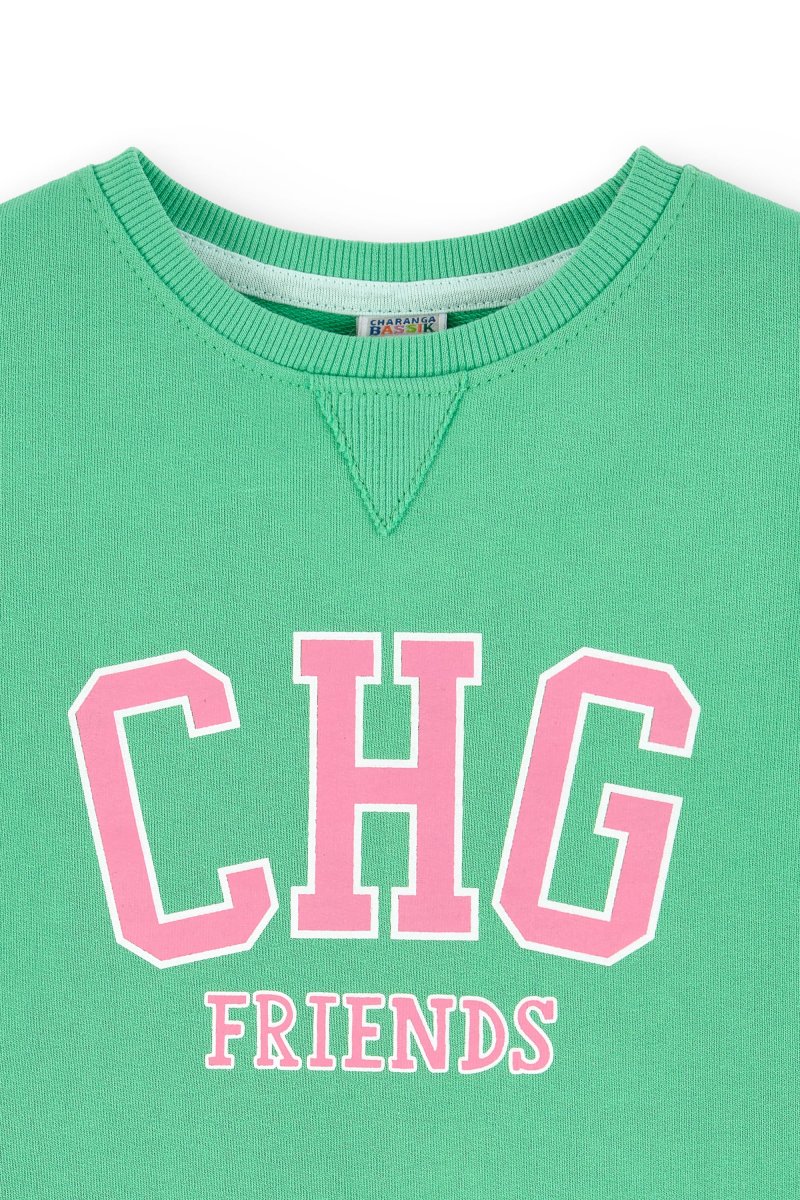 Sudadera de niña verde | Cuello redondo CHG - Imagen 5