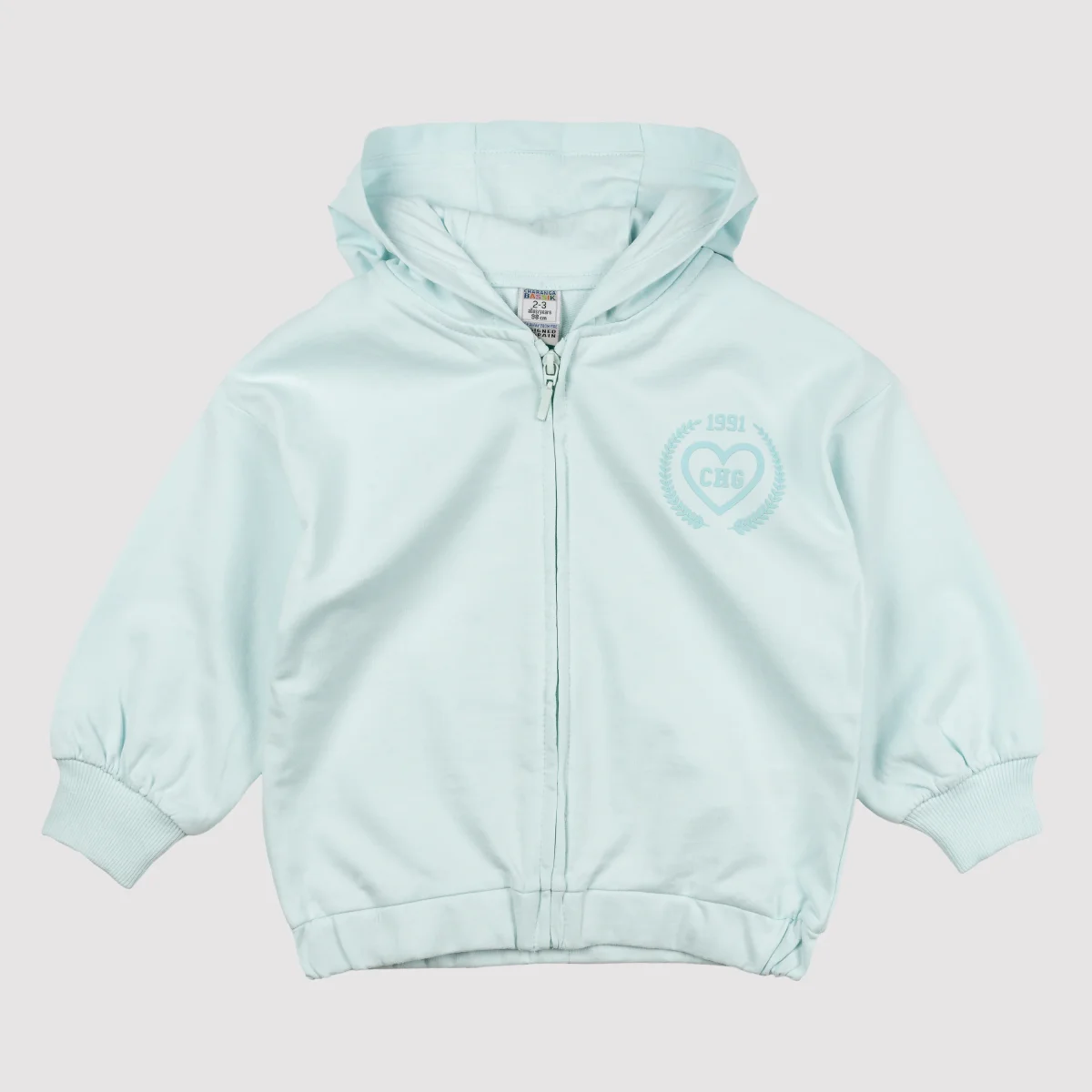 Chaqueta chándal niña aguamarina | Con capucha - Imagen 3
