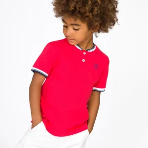 Polo niño rojo cuello mao