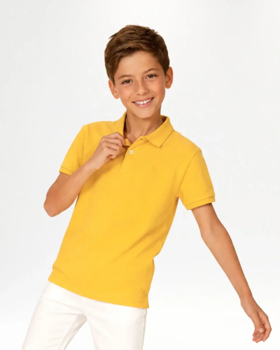 Polo niño mostaza manga corta - Imagen 2