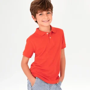 Polo de niño rojo manga corta
