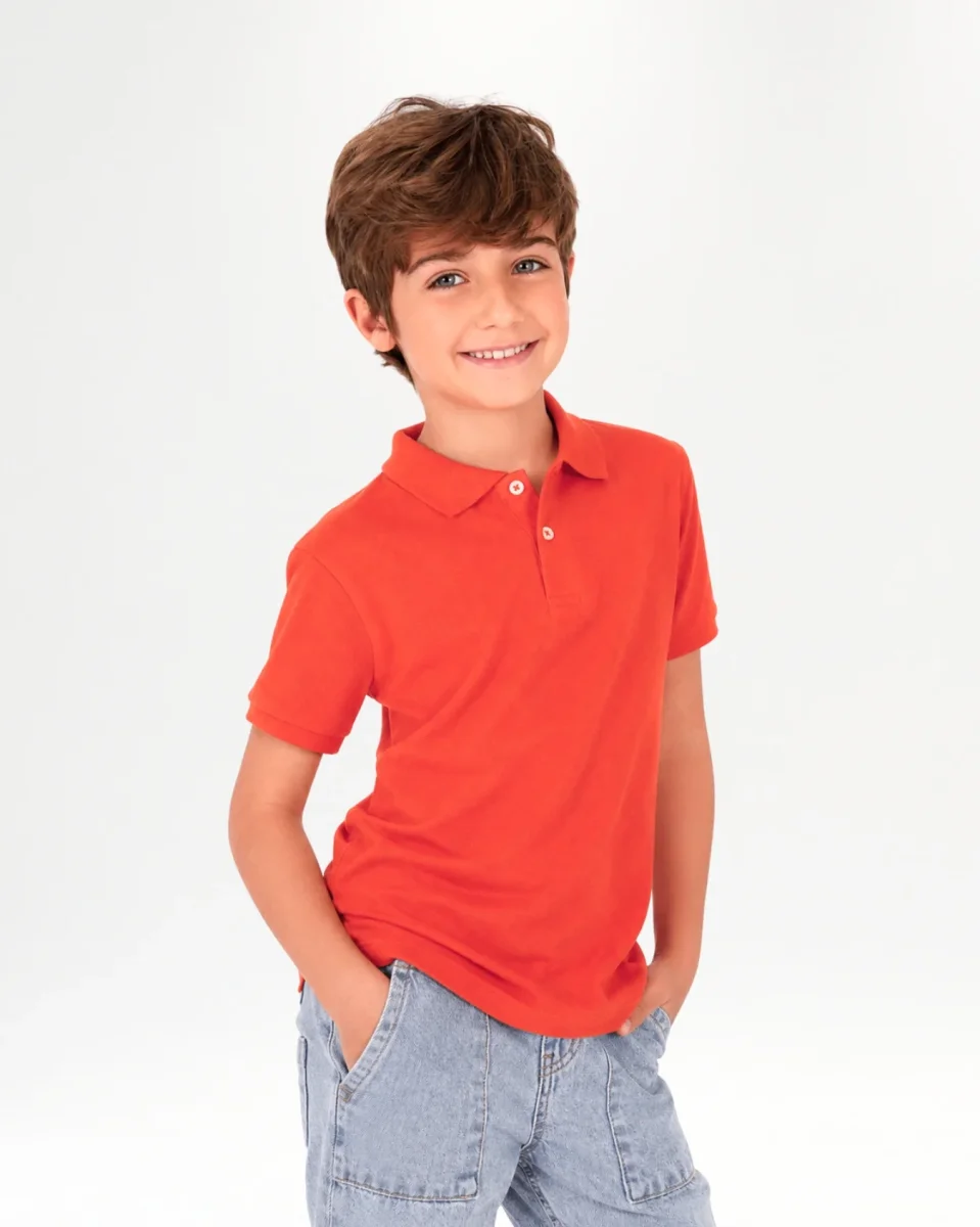 Polo de niño rojo manga corta