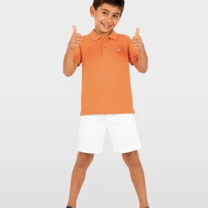 Polo niño naranja manga corta