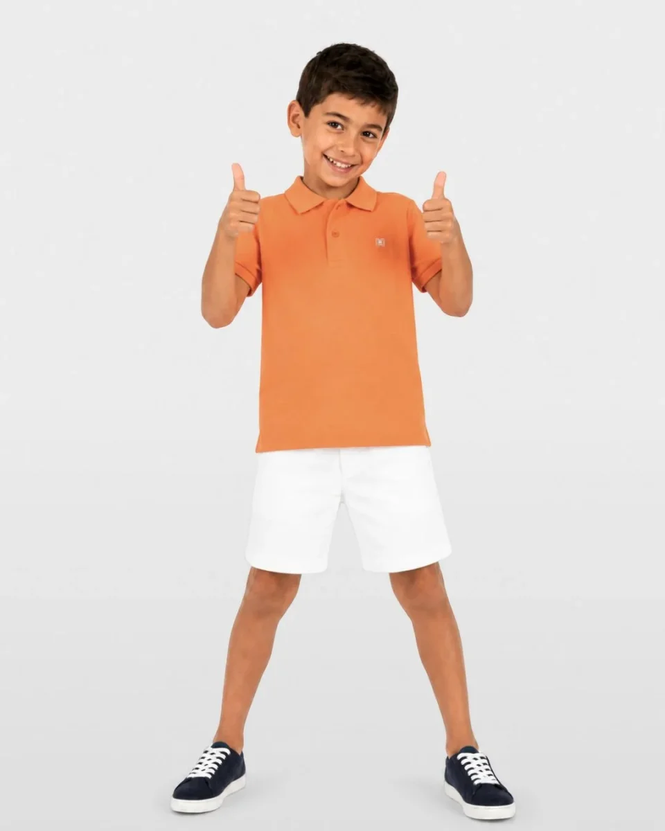 Polo niño naranja manga corta - Imagen 2
