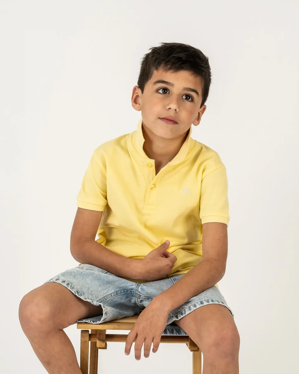 Polo niño amarillo piqué - Imagen 6