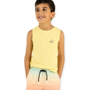 Camiseta sin mangas de niño amarillo Surf Wave