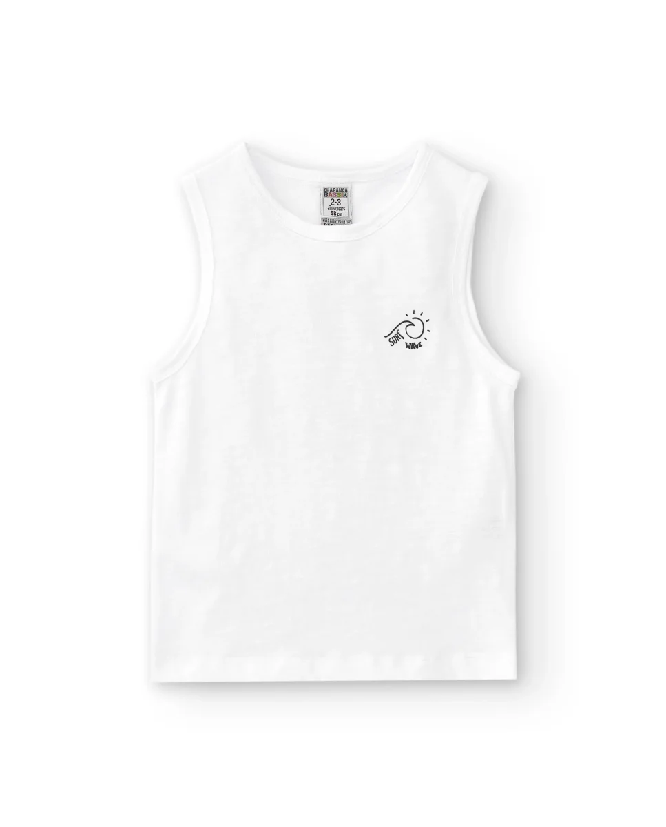 Camiseta sin mangas de niño blanco Surf Wave - Imagen 3