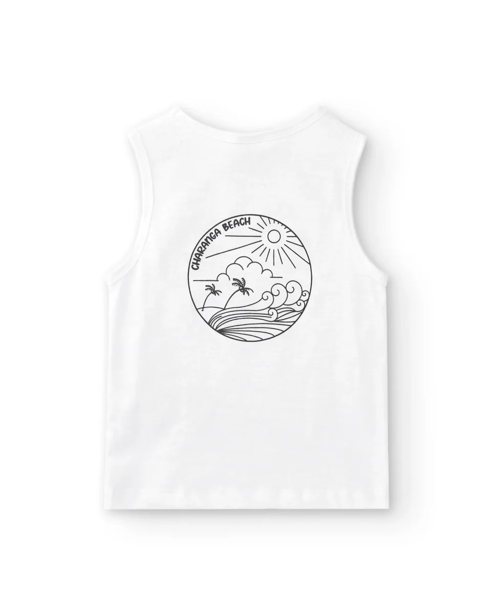 Camiseta sin mangas de niño blanco Surf Wave - Imagen 5